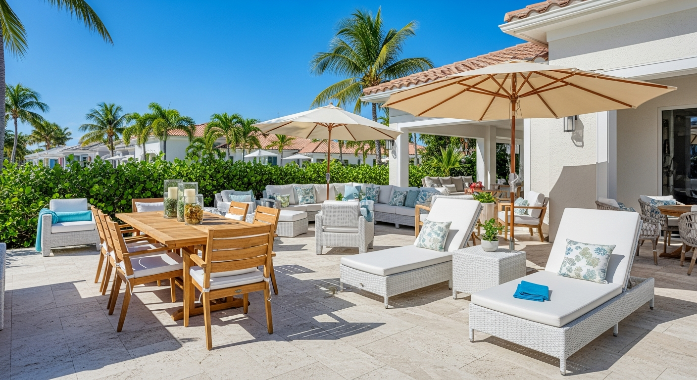 Your outdoor furniture project begins with expert consultation to select premium, weather-resistant furniture engineered for Florida's heat, UV exposure, and coastal conditions.