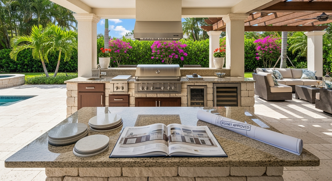 Your outdoor kitchen project begins with expert design documentation, structural engineering, and full permit submission managed by our licensed Florida outdoor kitchen contractors.