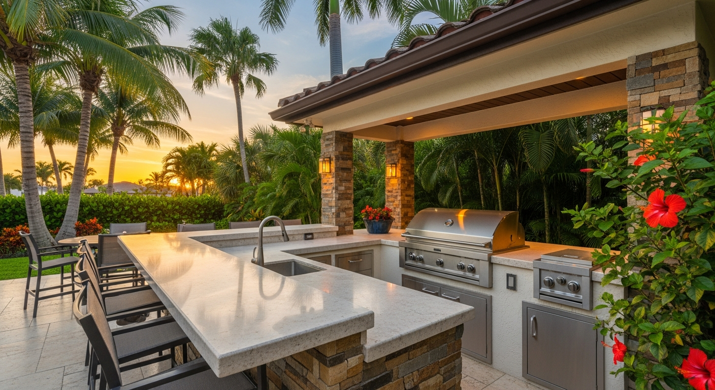 Every appliance, finish, and component is inspected in a detailed walkthrough. Your custom outdoor kitchen in Florida is complete and ready for cooking and entertaining.