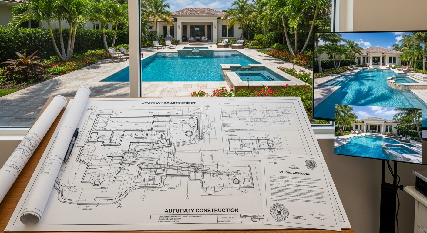 Our licensed pool builders prepare full engineering drawings and manage all permits with your Florida municipality β keeping your custom pool project on schedule and fully code-compliant.