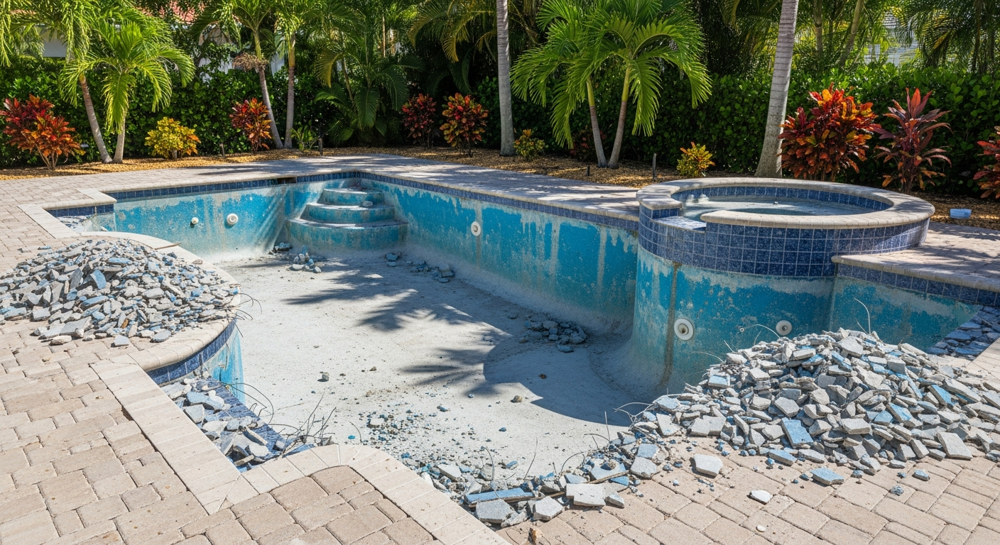 Old tile, coping, and worn materials are safely removed. Structural repairs are completed and the pool surface is professionally prepared for a flawless, long-lasting new finish.
